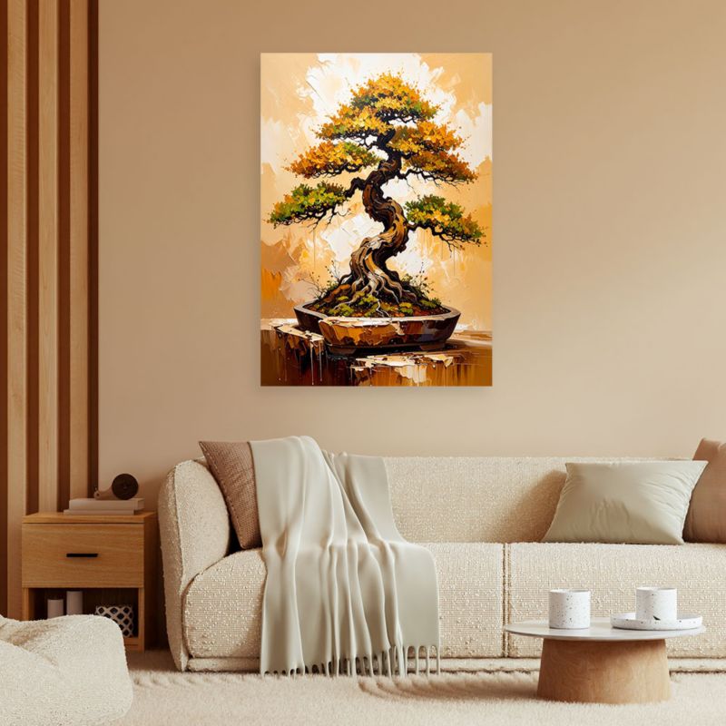 Obraz nowoczesny do salonu Feeby Drzewko Bonsai 80x120cm 1szt