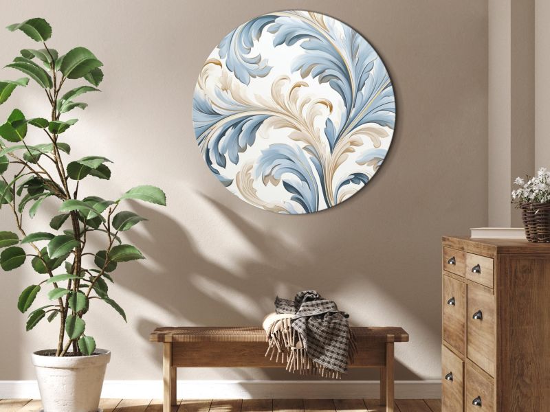 Obraz owalny Artgeist Barokowe ornamenty 60 x 60 cm płótno włoskie 1 szt