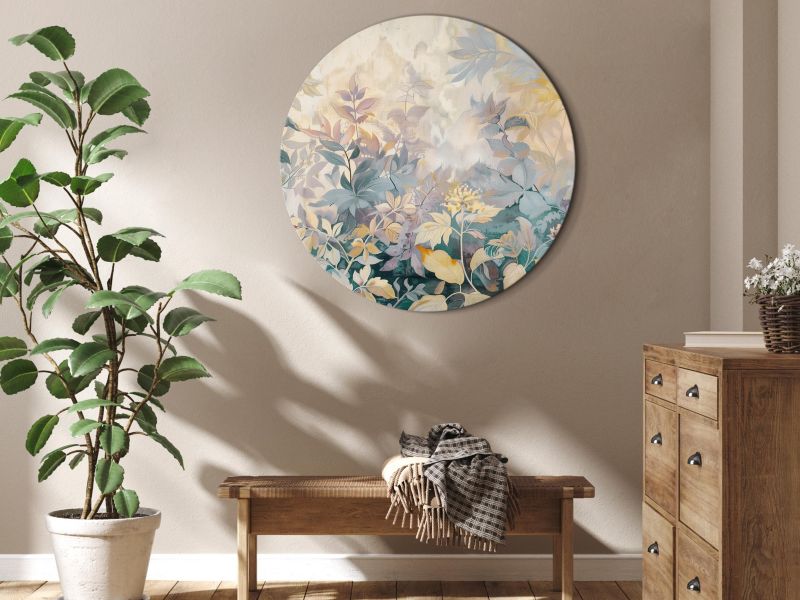 Obraz owalny Artgeist Gobelinowy wzór 80 x 80 cm płótno włoskie 1 szt