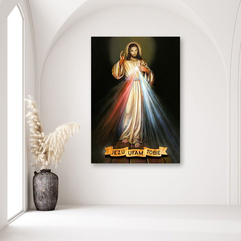 Obraz religijny do salonu sypialni Feeby Jezu Ufam Tobie 40x60cm 1szt
