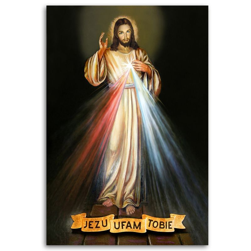 Obraz religijny do salonu sypialni Feeby Jezu Ufam Tobie 40x60cm 1szt