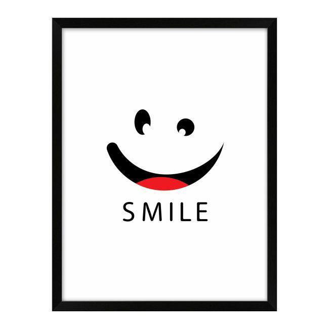 Obraz Smile biały 30 x 40 cm