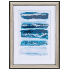 Obraz w ramie Ferate Prostokątny 30 x 40 cm Abstrakcyjny Niebieski 1 szt.