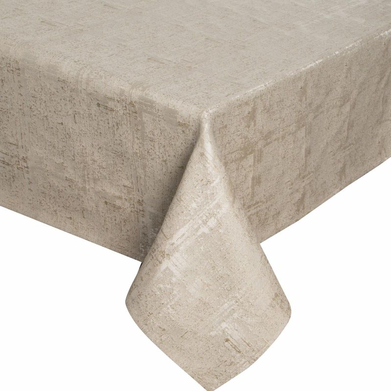 Obrus COLETTE Eurofirany 140 x 220 cm złoty z mieszanki włókien zdobiony przecieranym wzorem 1szt.