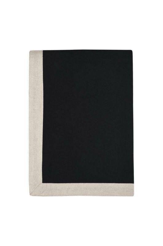 Obrus DUO STOF 140x200 cm czarny jasnobeżowy bawełniany 1 szt.