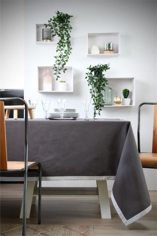 Obrus DUO STOF 140x200 cm szary srebrny bawełniany 1 szt.