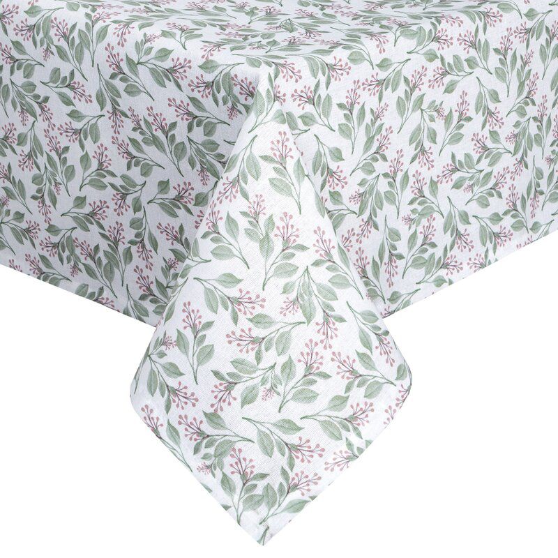 Obrus Eurofirany 140 x 180 cm biały zielony Grace 1 szt.