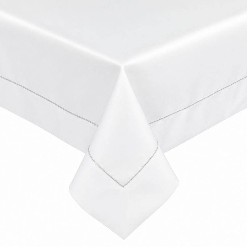 Obrus Eurofirany 140 x 220 cm biały srebrny 1 szt.