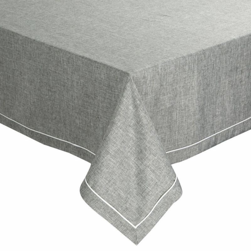Obrus MEGI Eurofirany 140 x 220 cm popielaty zdobiony lamówką 1 szt.