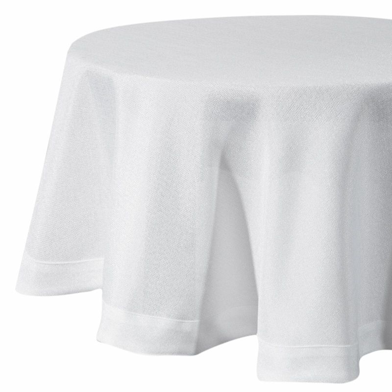 Obrus STELLA 2 Eurofirany 120 cm okrgły biały o strukturze płótna 1szt.