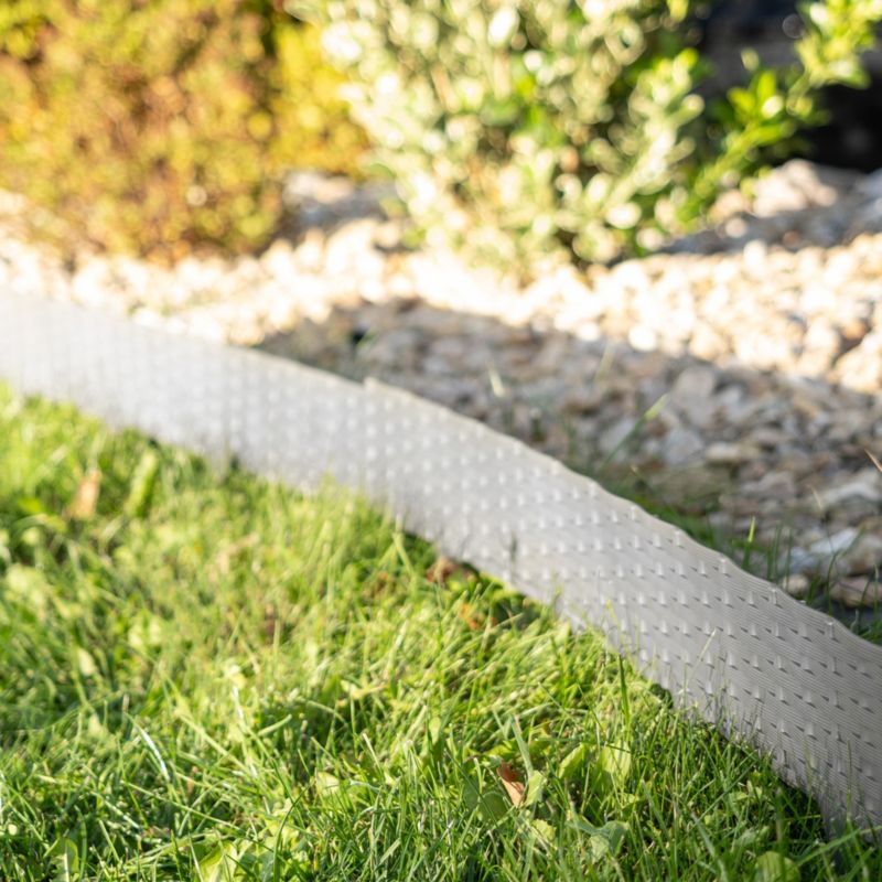 Obrzeże ogrodowe KADAX Garden Border, imitujące rattan, szary-kamienny, 5 szt.