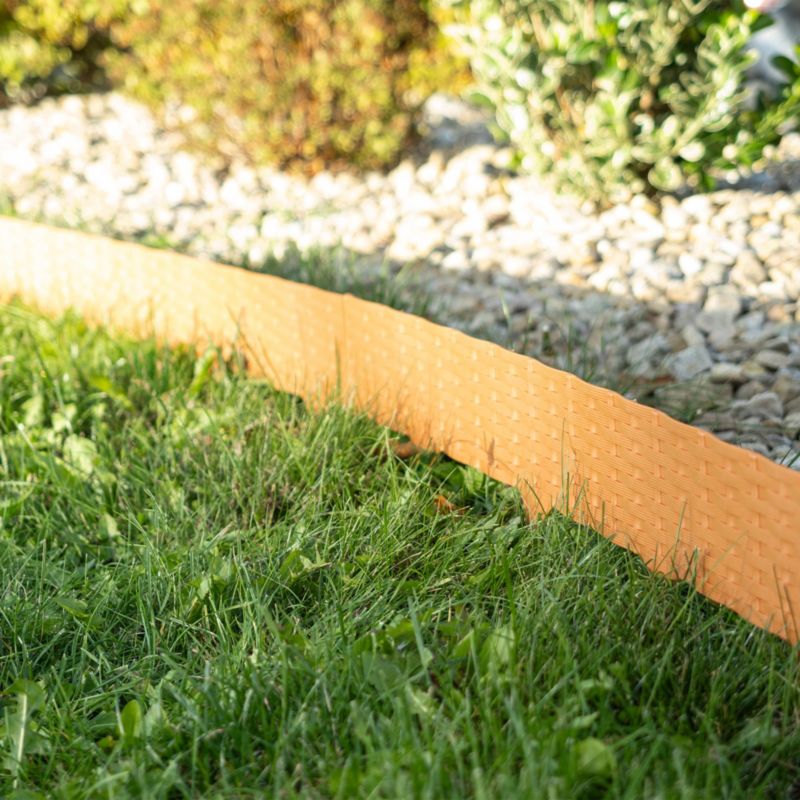 Obrzeże ogrodowe KADAX Garden Border, imitujące rattan, terakota, 5 szt.