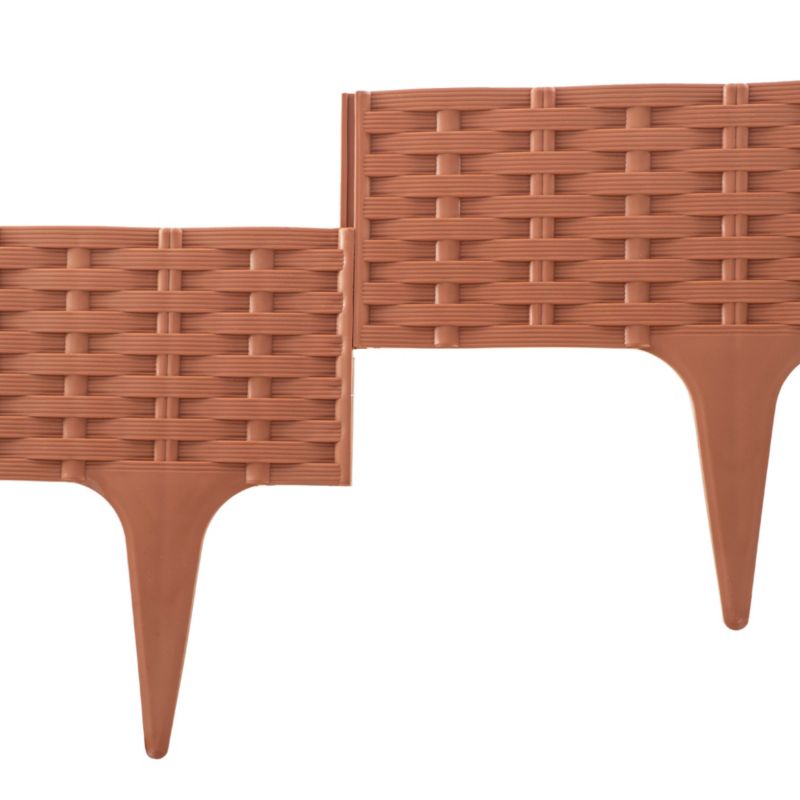 Obrzeże ogrodowe KADAX Garden Border, imitujące rattan, terakota, 5 szt.