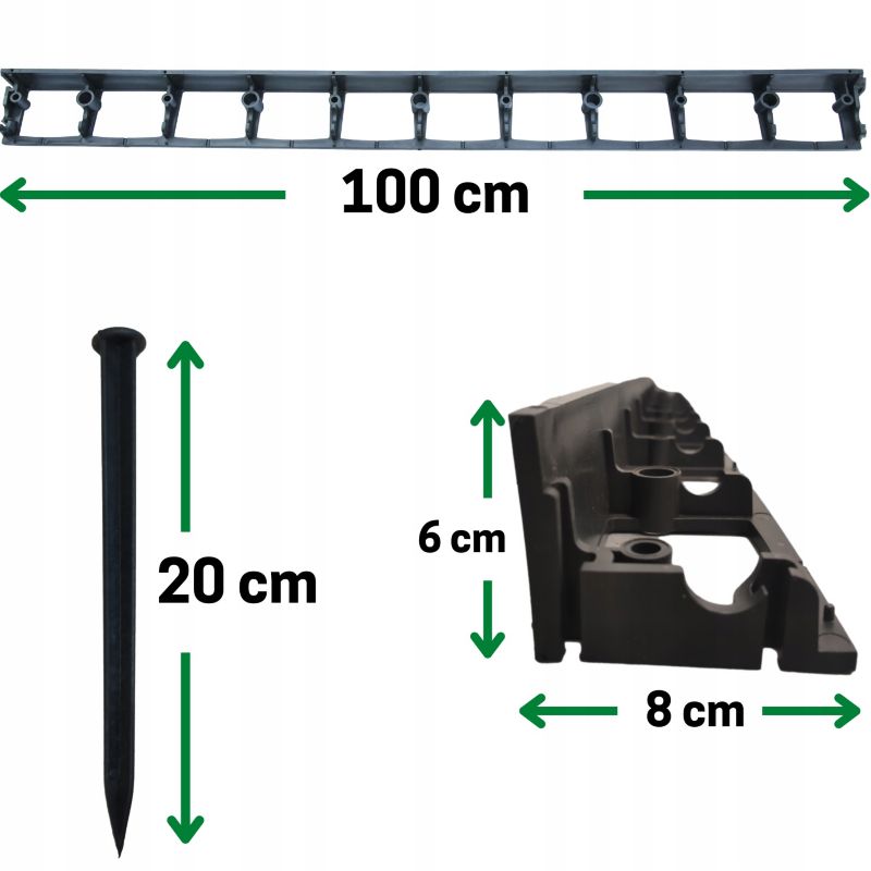 Obrzeże ogrodowe Stella Garden trawnikowe 6 cm 40 m +150 kotew eko 1 zestaw