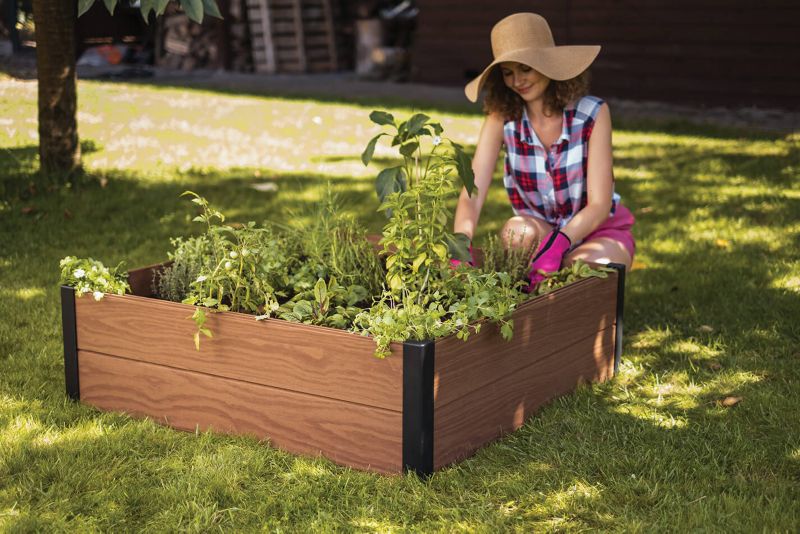 Obrzeże ogrodowe Warzywniak Keter Maple Square 106x106x32cm Brązowy 1 szt.