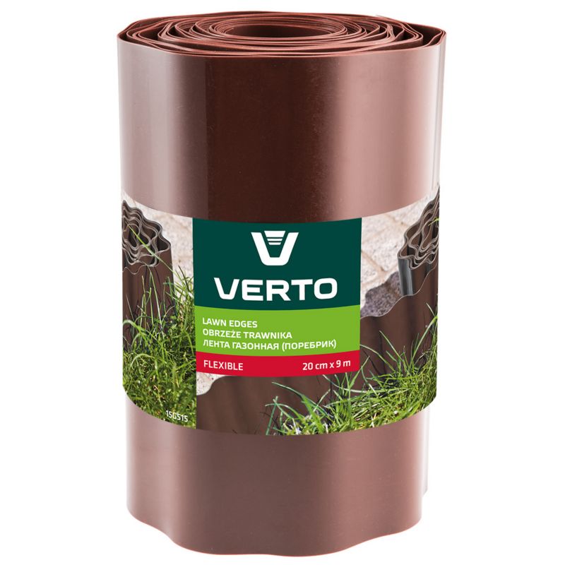 Obrzeże trawnika VERTO 20 cm x 9 m, brązowe 1 szt