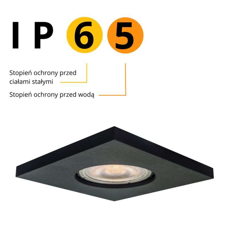 Oczko Light Prestige Lagos czarne IP65 1 x GU10 1 szt.