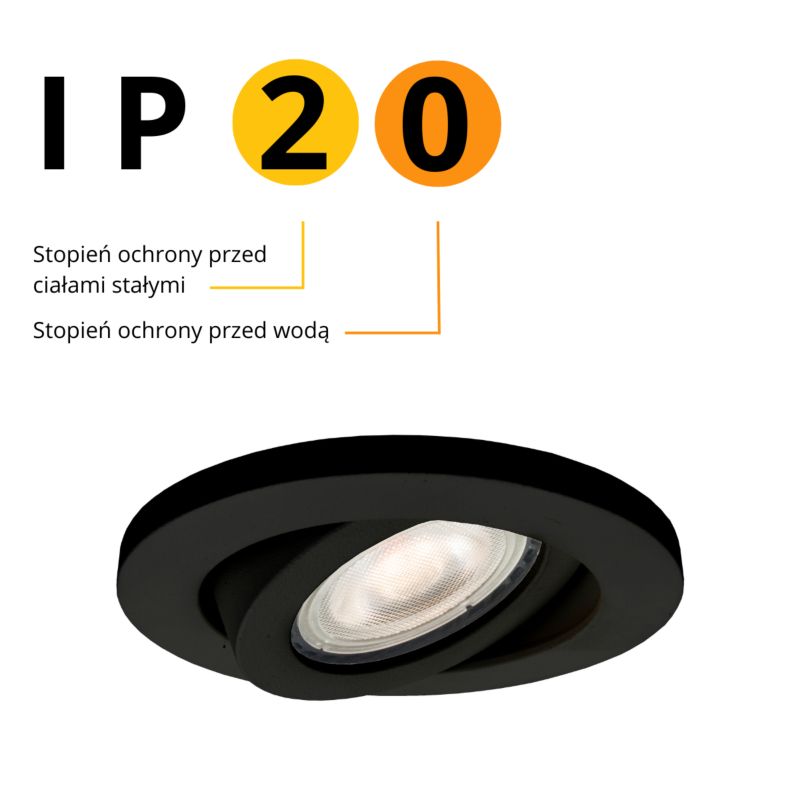 Oczko Light Prestige Lagos ruchome czarne IP20 1 x GU10 1 szt.