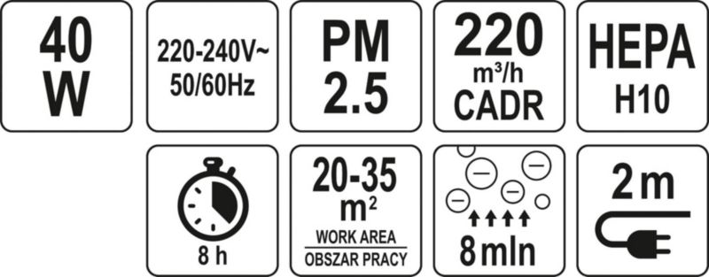 Oczyszczacz powietrza Lund 40 W