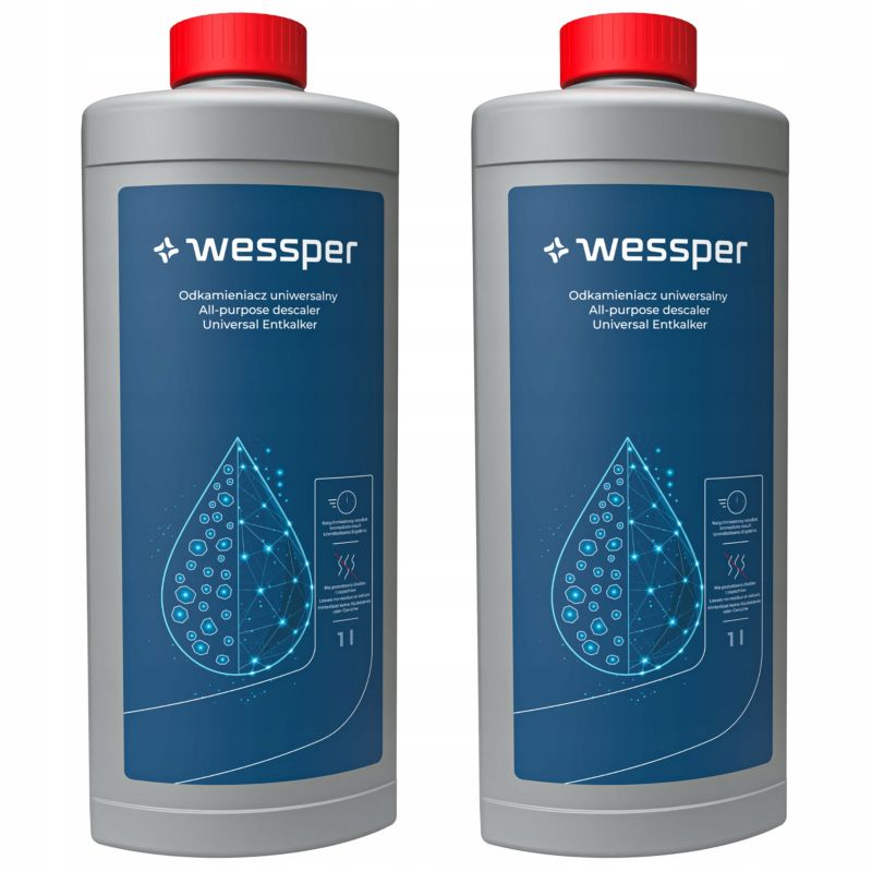 Odkamieniacz w płynie, Wessper, uniwersalny, do ekspresów do kawy, czajników, żelazka, 2x 1000ml, 2szt