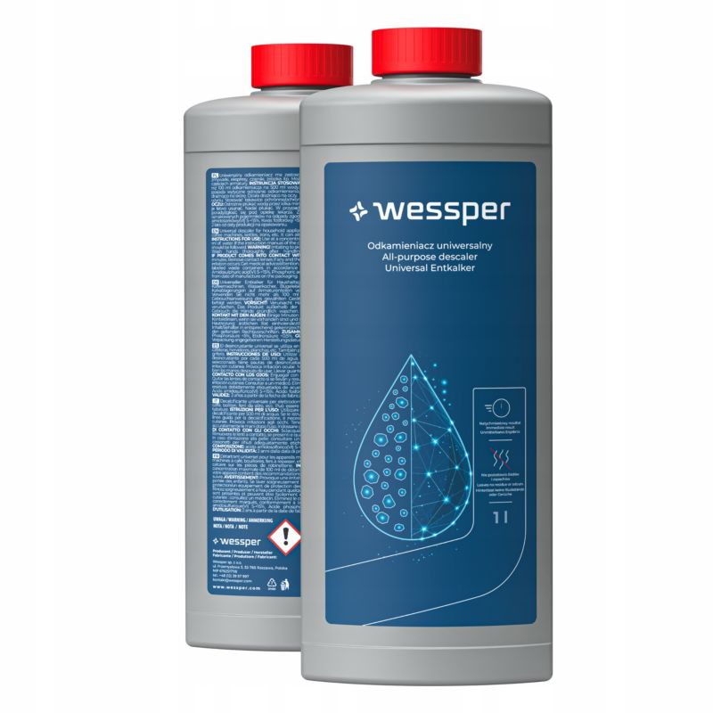 Odkamieniacz w płynie, Wessper, uniwersalny, do ekspresów do kawy, czajników, żelazka, 2x 1000ml, 2szt