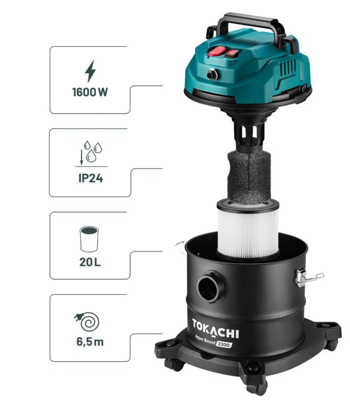 Odkurzacz piorący profesjonalny Tokachi Aqua Boost 2200 1 szt.