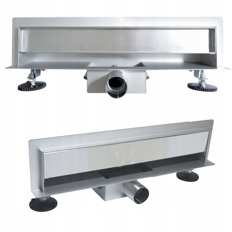 Odpływ liniowy ścienny Estiva Just Wall 90 stal nierdzewna maskownica 2w1 pod płytkę 90 cm 1 szt