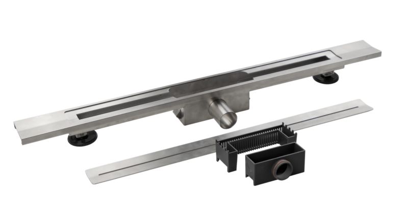 Odpływ liniowy klasyczny ze spadkiem 80 cm stal nierdzewna chrom fi 50