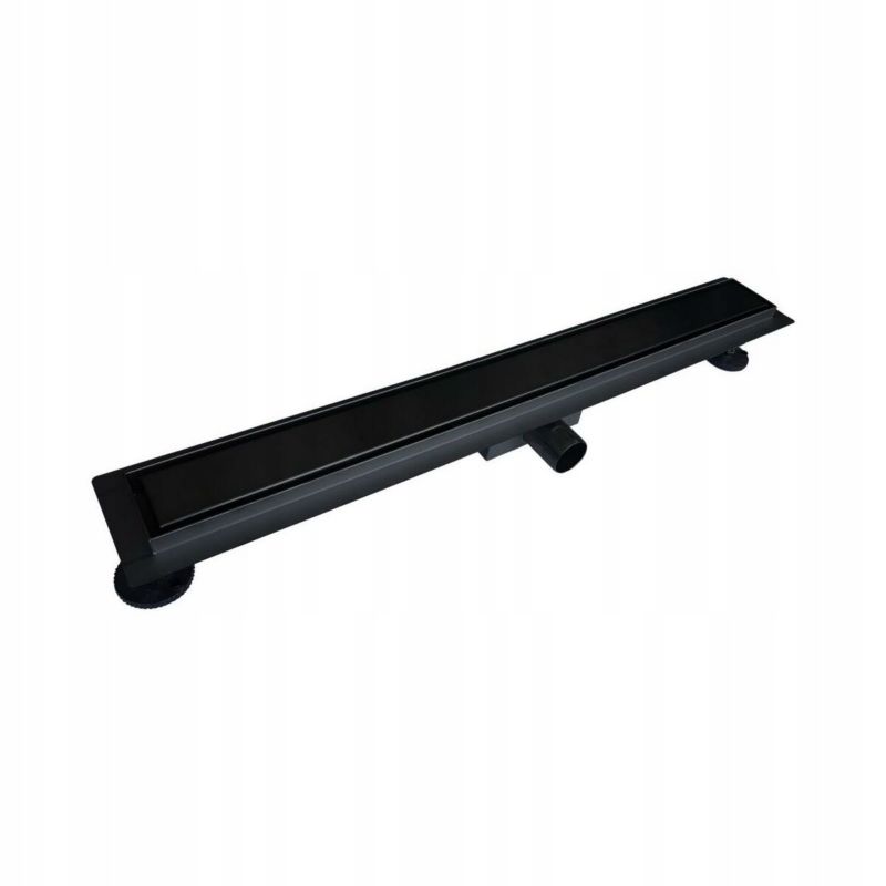 Odpływ liniowy prysznicowy Breezz Veo Drain SS 60 cm suchy syfon metalowa pokrywa 2w1 czarny mat 1 szt.