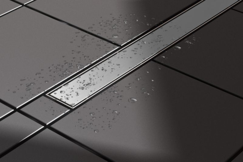 Odpływ liniowy prysznicowy Durasan Jenny Drain 80 cm metalowa pokrywa 2w1 chrom 1 szt.