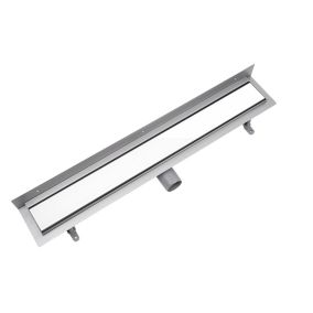 Odpływ liniowy przyścienny Vogi ruszt białe szkło 60 cm stalowy 1 szt.