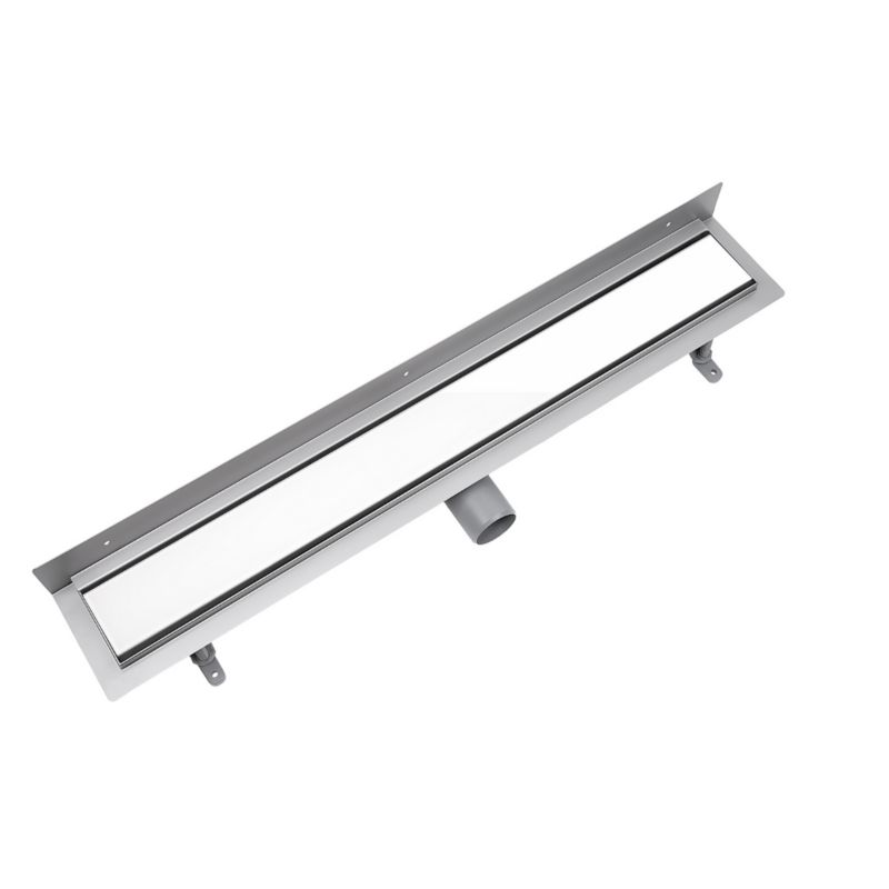 Odpływ liniowy przyścienny Vogi ruszt białe szkło 80 cm stalowy 1 szt.