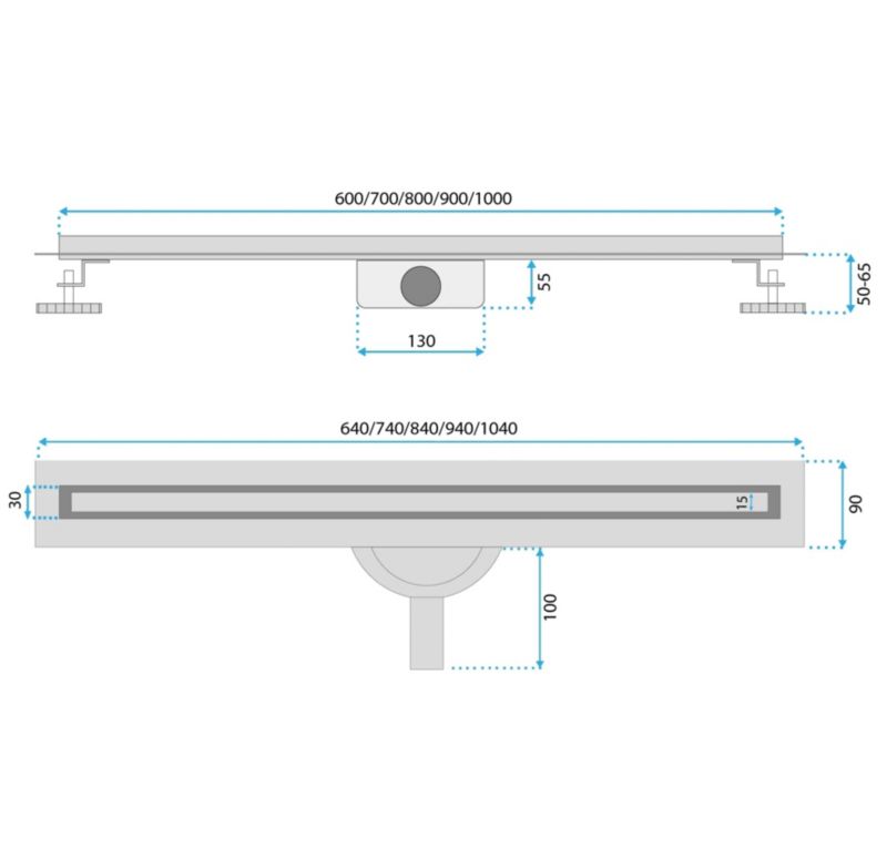 Odpływ liniowy Rea Neox Slim Pro 70 cm złoty, syfon obrotowy, 1 szt.