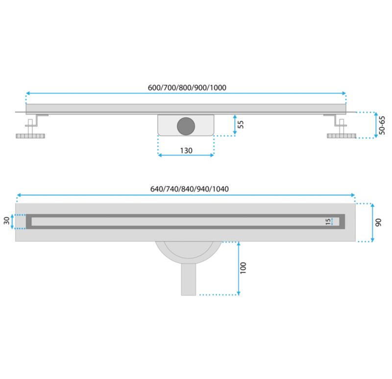 Odpływ liniowy Rea Neox Slim Pro 70 cm złoty, syfon obrotowy, 1 szt.