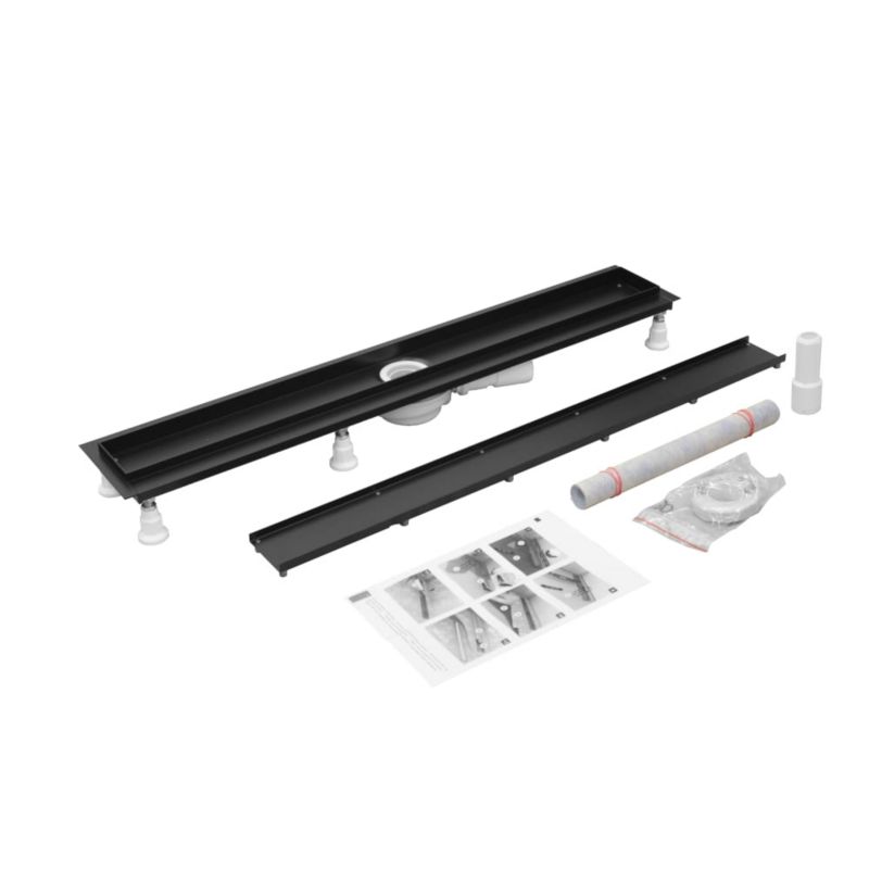 Odpływ liniowy Schedpol Base-Low Black Czarny mat z maskownicą do zabudowy płytkami 70 cm OLP70/CST-LOW 1 szt.