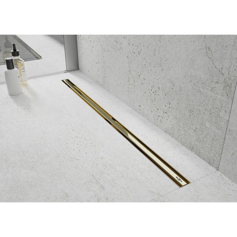 Odpływ liniowy slim Mexen Flat 360 złoty 150 cm