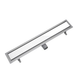 Odpływ liniowy Vogi ruszt białe szkło 100 cm stalowy 1 szt.