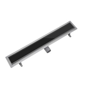 Odpływ liniowy Vogi ruszt czarne szkło 90 cm stalowy 1 szt.