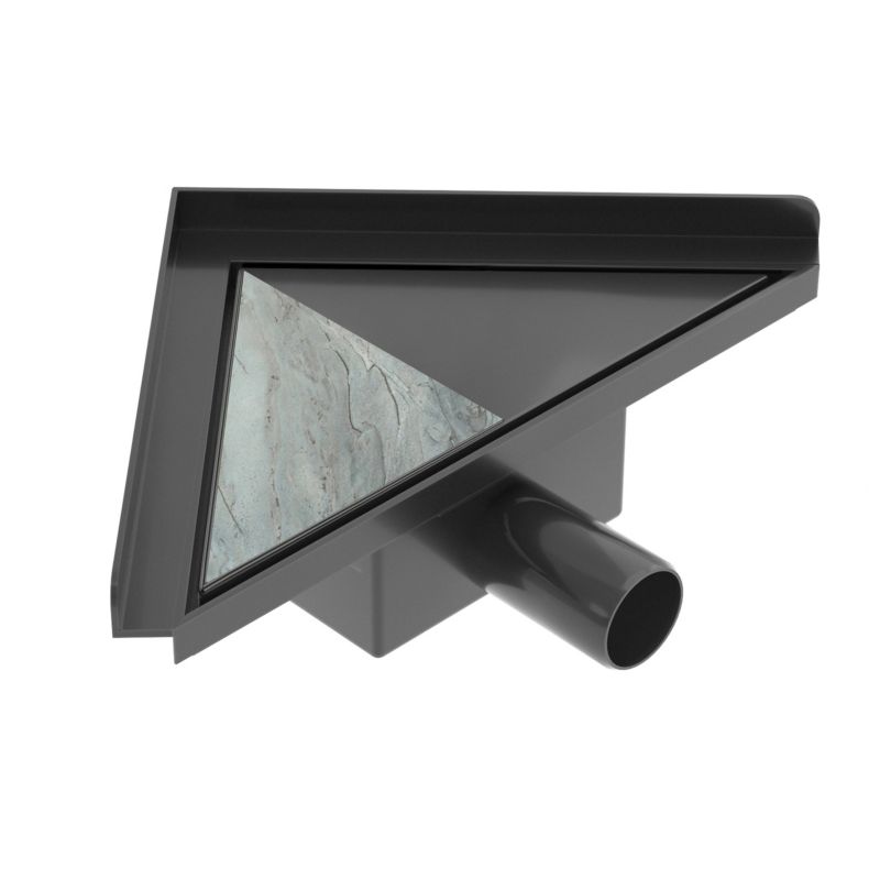 Odpływ narożny trójkątny SEVANTE 20 cm czarny FLAT 1 szt.
