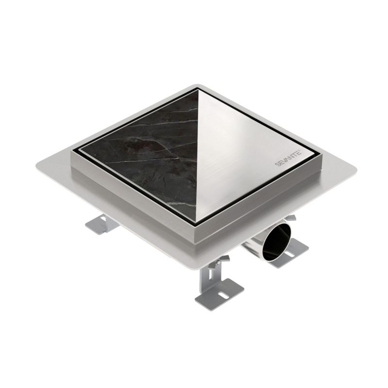 Odpływ punktowy kwadratowy SEVANTE 12x12 cm inox FLAT 1 szt.