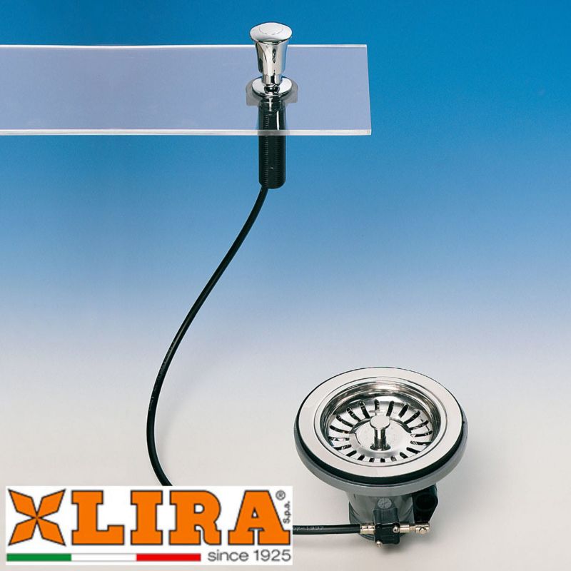 Odpływ zlewozmywakowy Lira uniwersalny pop-up z chromowaną gałką 90 mm 1szt