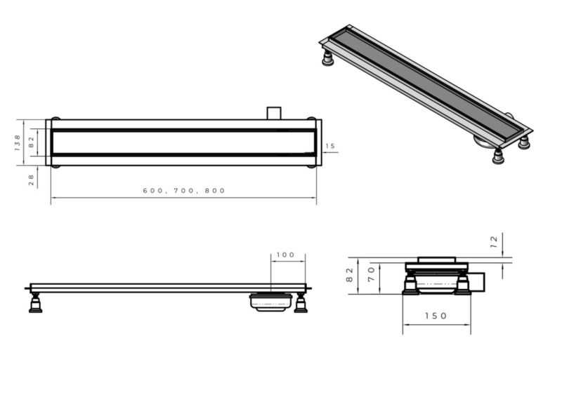 Odpływ liniowy Schedpol Orion 60 cm
