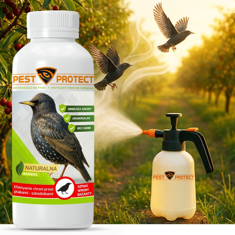 Odstraszacz na Szpaki PEST PROTECT 1L Szpaków na Ptaki w Płynie, 1szt.