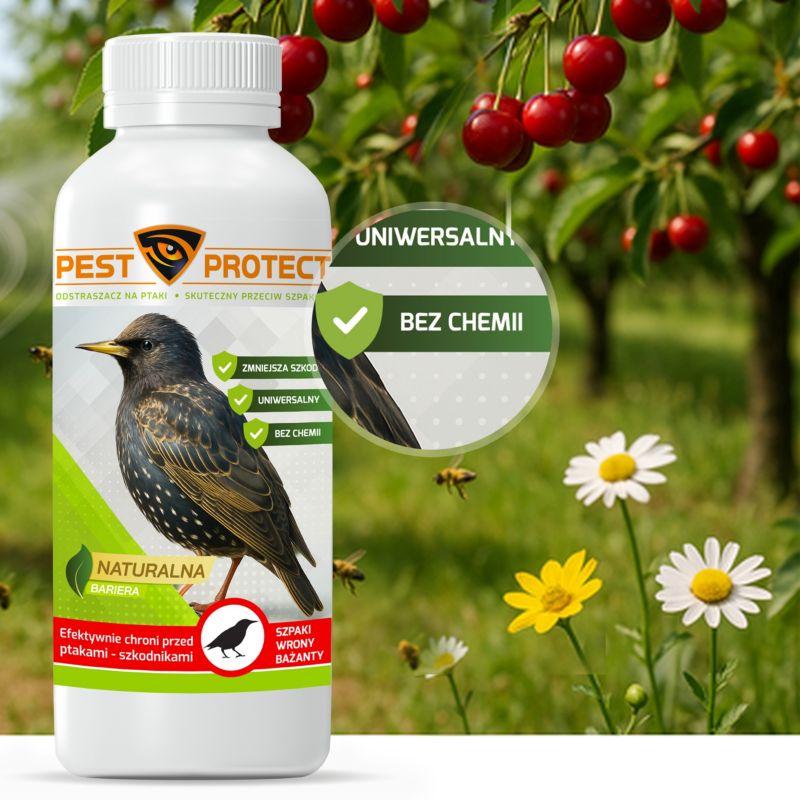 Odstraszacz na Szpaki PEST PROTECT 1L Szpaków na Ptaki w Płynie, 1szt.