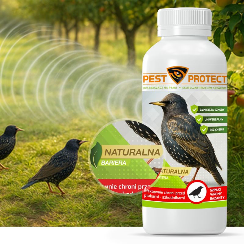 Odstraszacz na Szpaki PEST PROTECT 1L Szpaków na Ptaki w Płynie, 1szt.