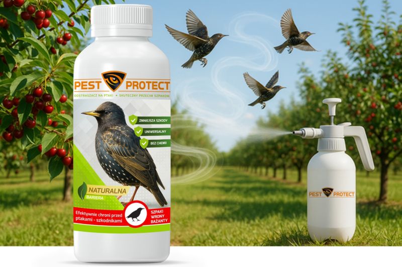 Odstraszacz na Szpaki PEST PROTECT 1L Szpaków na Ptaki w Płynie, 1szt.