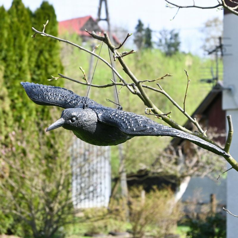 Odstraszacz ptaków, gołębi, Sillar, duży kruk, na balkon, działkę, plastikowy, 57x40x8cm, 2szt