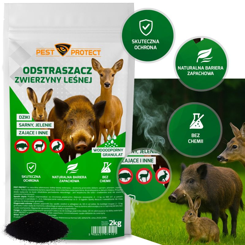 Odstraszacz zwierzyny leśnej PEST PROTECT 2kg dzików na dziki sarny jelenie zające 1szt.