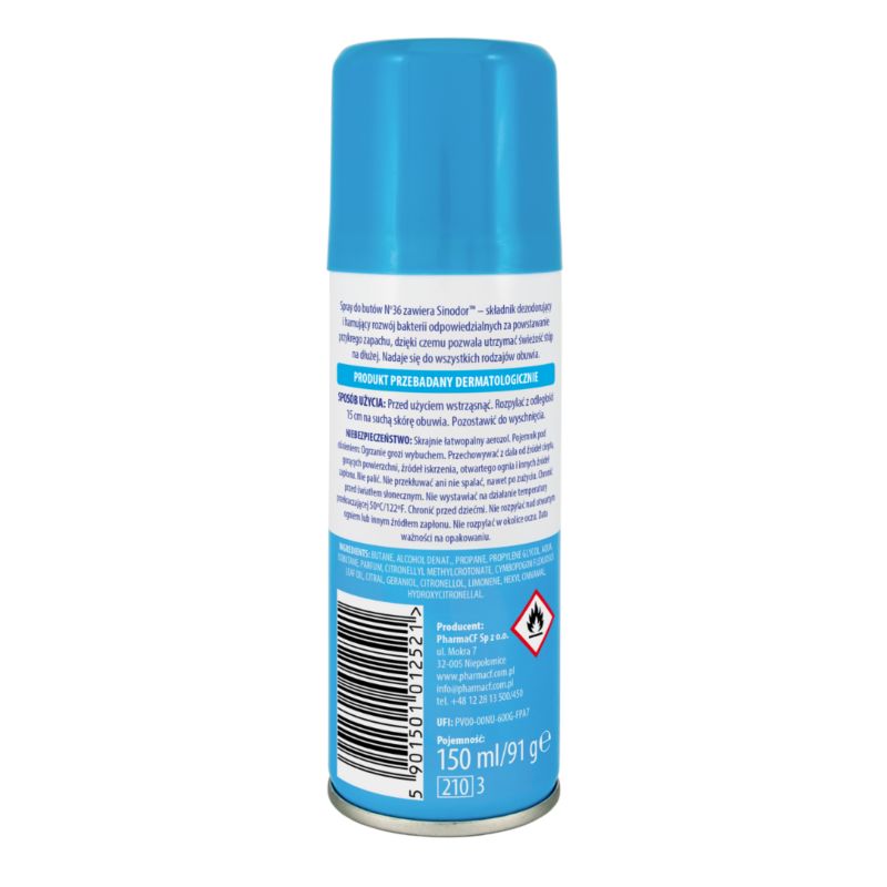 Odświeżający spray do butów No36 150 ml