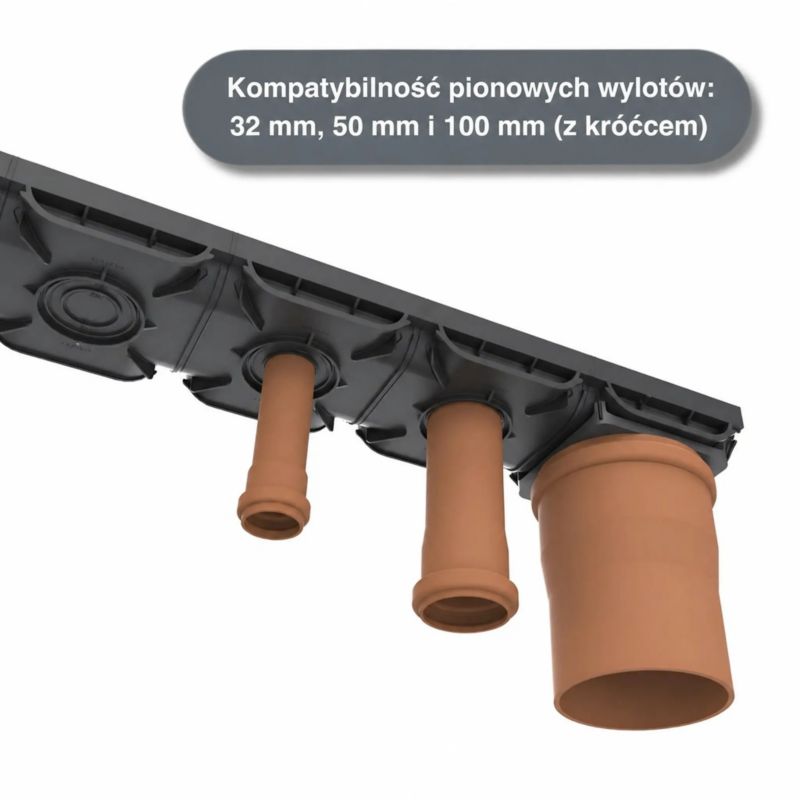 Odwodnienie liniowe plastikowe VODALAND Easy Low DN100 H40 5 m ruszt plastikowy, 1 szt.